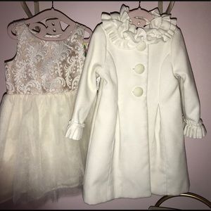 Off white dress with matching coat
